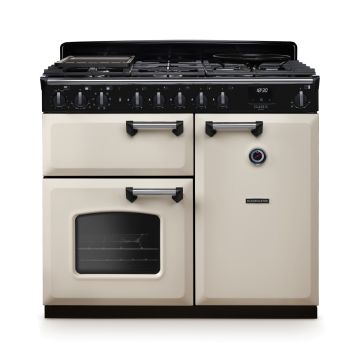 Rangemaster CLDL100DFPPCR/CM1, Classic Deluxe Dual Fuel 100cm Range Cooker,Pale Cream with Chrome Trim