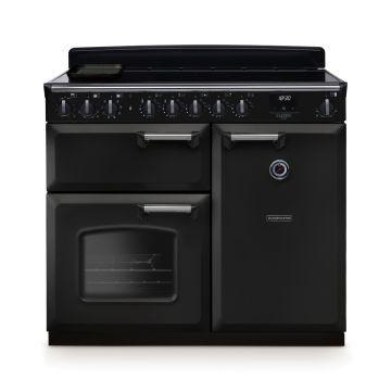 Rangemaster CLDL100EIPCBL/CM1, Classic Deluxe Induction 100cm Range Cooker,Charcoal Black with Chrome Trim