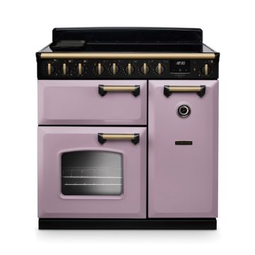 Rangemaster CLDL90EIPHTH/AB1, Classic Deluxe Induction 90cm Range Cooker,Heather with Brass Trim