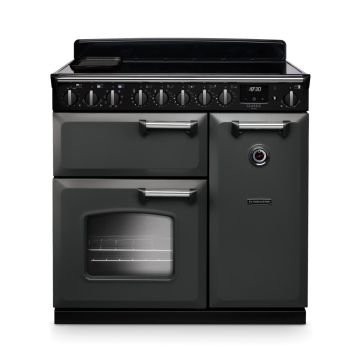 Rangemaster CLDL90EIPSLT/CM1, Classic Deluxe Induction 90cm Range Cooker,Slate With Chrome Trim