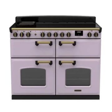 Rangemaster  CLDLB110EIPHTH/AB1, Classic Deluxe 110cm Induction Range Cooker (Slow Oven) , Heather with Antique Brass Trim