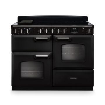 Rangemaster CLDLO110EIPCBL/CM1, Classic Deluxe Induction 110cm Range Cooker,Charcoal Black with Chrome Trim