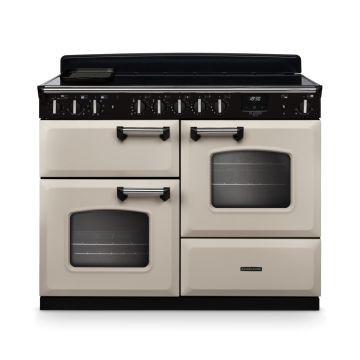 Rangemaster CLDLO110EIPPCR/CM1, Classic Deluxe Induction 110cm Range Cooker,Pale Cream with Chrome Trim
