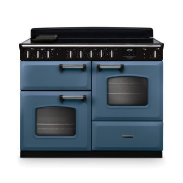 Rangemaster CLDLO110EIPSTB/CM1, Classic Deluxe Induction 110cm Range Cooker,Stone Blue with Chrome Trim