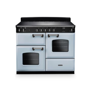 Rangemaster CLO110EIPMSB/CM1, Classic  Induction 110cm Range Cooker,Misty Blue with Chrome Trim