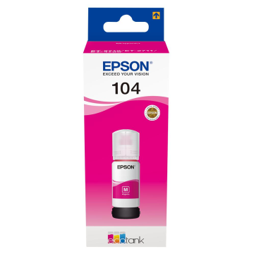 Epson 104 C13T00P340, EcoTank 65ml, 7500 Page Yield, Printer Ink, Magenta
