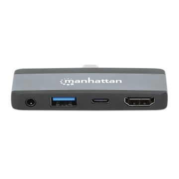 Manhattan 190404, USB-C PD to HDMI 4-in-1 Laptop and Tablet Travel Docking Station