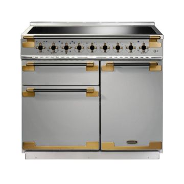 Rangemaster ELS100EISS/BE, Elise Luxe Induction 100cm Range Cooker,Stainless Steel with Brass Trim