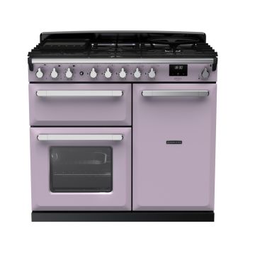 Rangemaster ESDL100DFPHTH/CM1, Estel Deluxe Dual Fuel 100cm Range Cooker,Heather with Chrome Trim