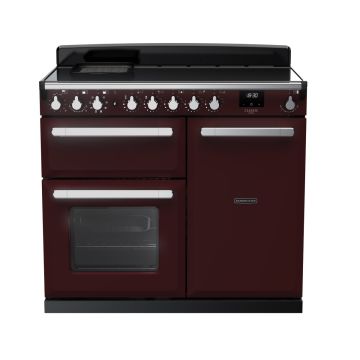 Rangemaster ESDL100EIPBOR/CM1, Estel Deluxe Induction 100cm Range Cooker,Bordeaux with Chrome Trim