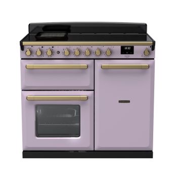 Rangemaster ESDL100EIPHTH/AB1, Estel Deluxe Induction 100cm Range Cooker,Heather with Brass Trim