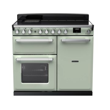 Rangemaster ESDL100EIPMNT/CM1, Estel Deluxe Induction 100cm Range Cooker,Mint with Chrome Trim