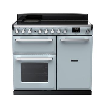Rangemaster ESDL100EIPMSB/CM1, Estel Deluxe Induction 100cm Range Cooker,Misty Blue with Chrome Trim