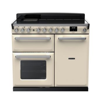 Rangemaster ESDL100EIPPCR/CM1, Estel Deluxe Induction 100cm Range Cooker,Pale Cream with Chrome Trim