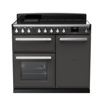 Rangemaster ESDL100EIPSLT/CM1, Estel Deluxe Induction 100cm Range Cooker,Slate with Chrome Trim