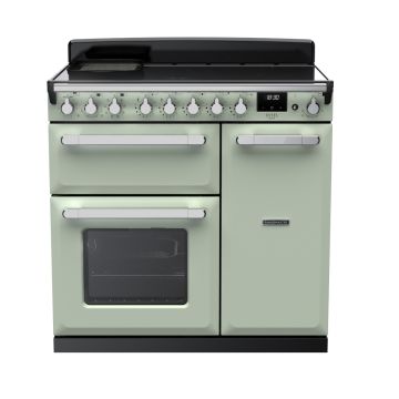 Rangemaster ESDL90EIPMNT/CM1, Estel Deluxe Induction 90cm Range Cooker,Mint with Chrome Trim