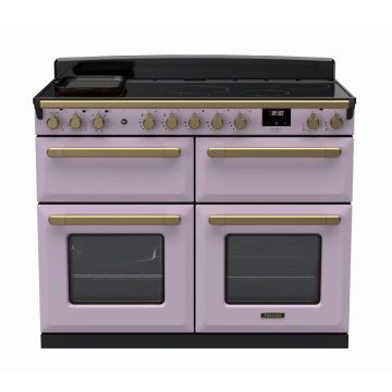Rangemaster ESDLB110EIPHTH/AB1, Estel Deluxe Induction 110cm Range Cooker,Heather with Brass Trim