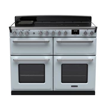 Rangemaster ESDLB110EIPMSB/CM1, Estel Deluxe Induction 110cm Range Cooker,Misty Blue with Chrome Trim