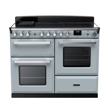 Rangemaster ESDLO110EIPMSB/CM1, Estel Deluxe Induction 110cm Range Cooker,Misty Blue with Chrome Trim