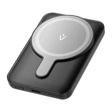 Vention FHSB0, 5000mAh Magnetic Wireless Power Bank (2xUSB-C + Wireless), w/ Stand & USB-C, Black
