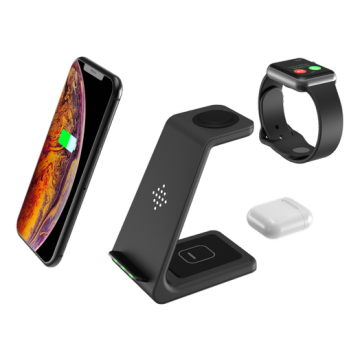 Gadget Monster GDM1005, Wireless 3-in-1 Charger for iPhone, iWatch and Airpods