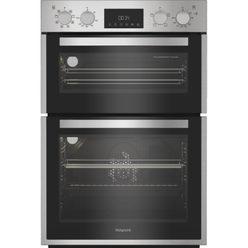 Hotpoint DIH82DIX, 38/71L, Electric Double Oven, Stainless Steel