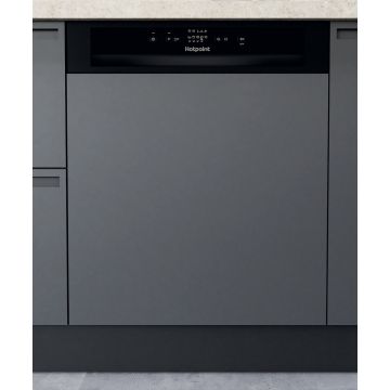 Hotpoint HBC2B19UKN, Semi-Integrated Dishwasher, Full-size, Black