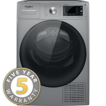 Whirlpool W6D94SBUK, 9KG, Heatpump Tumble Dryer, Silver