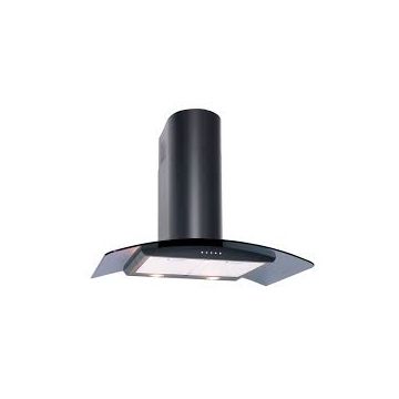 Luxair LA80CVDBLK, Curved Glass Hood, Black