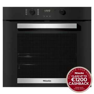 Miele H2455BP, 60cm, Pyro Built-In Single Oven, Black