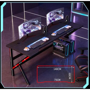 Eksa LXW61BK140, 100cm Gaming Desk, Black