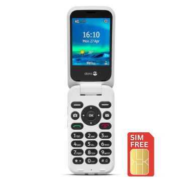 Dora 6820 8196, Flip Phone w/ Large Buttons & Loud Sound, Black/White
