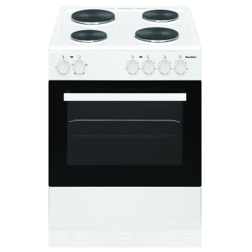 Powerpoint P06E1S1W, 60cm, Single Cavity, White, Solid Hob, Electric Cooker