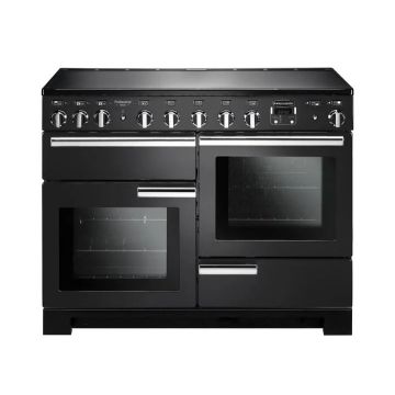 Rangemaster PDL110EICB/C, Professional Deluxe Induction 110cm Range Cooker,Charcoal Black with Chrome Trim