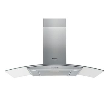 Hotpoint PHGC94FLMX, 90cm, Chimney Cooker Hood, Stainless Steel