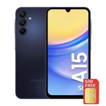 Samsung Galaxy A15 5G SMA156BZKDEUB, 6.5", 128GB, Sim Free Smartphone, Blue Black
