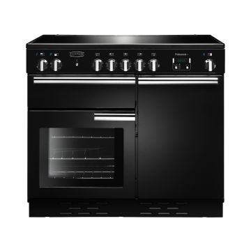 Rangemaster PROP100EIGB/C, Professional Plus Induction 100cm Range Cooker,Gloss Black with Chrome Trim