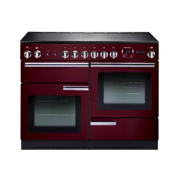 Rangemaster PROP110ECCY/C, Professional Plus Ceramic 110cm Range Cooker,Cranberry with Chrome Trim