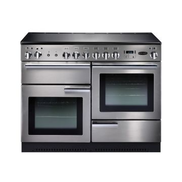 Rangemaster PROP110ECSS/C, Professional Plus Ceramic 110cm Range Cooker,Stainless Steel with Chrome Trim