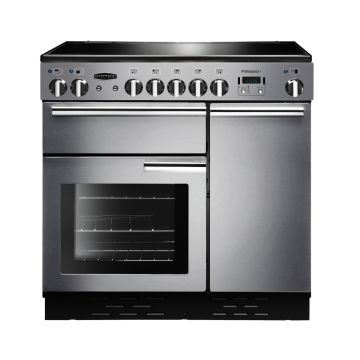 Rangemaster PROP90ECSS/C, Professional Plus Ceramic 90cm Range Cooker,Stainless Steel with Chrome Trim