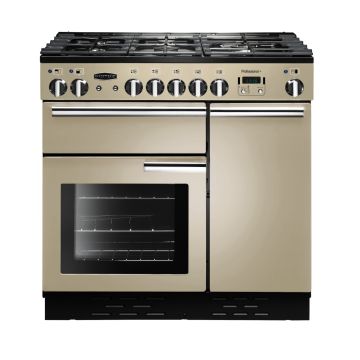 Rangemaster PROP90DFFCR/C, Professional Plus Dual Fuel 90cm Range Cooker,Cream with Chrome Trim