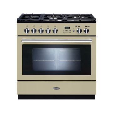 Rangemaster PROP90FXPDFFCR/C, Professional Plus Dual Fuel 90cm Range Cooker,Cream with Chrome Trim