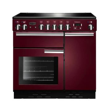 Rangemaster PROP90ECCY/C, Professional Plus Ceramic 90cm Range Cooker,Cranberry with Chrome Trim