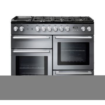 Rangemaster NEX110DFFSS/C, Nexus Dual Fuel 110cm Range Cooker,Stainless Steel with Chrome Trim