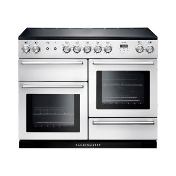 Rangemaster NEX110EIWH/C, Nexus Induction 110cm Range Cooker,White with Chrome Trim