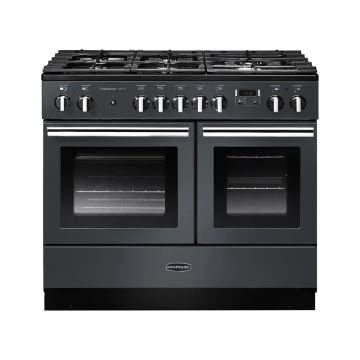 Rangemaster PROPL100FXDFFSL/C, Professional Plus Dual Fuel 100cm Range Cooker,Slate with Chrome Trim