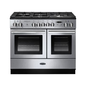 Rangemaster PROPL100FXDFFSS/C, Professional Plus Dual Fuel 100cm Range Cooker,Stainless Steel with Chrome Trim