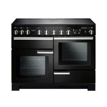 Rangemaster PDL110EIGB/C, Professional Deluxe Induction 110cm Range Cooker,Gloss Black with Chrome Trim