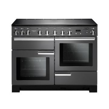 Rangemaster PDL110EISL/C, Professional Deluxe Induction 110cm Range Cooker,Slate with Chrome Trim