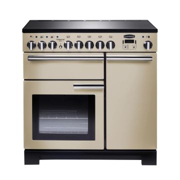 Rangemaster PDL90EICR/C, Professional Deluxe Induction 90cm Range Cooker,Cream with Chrome Trim